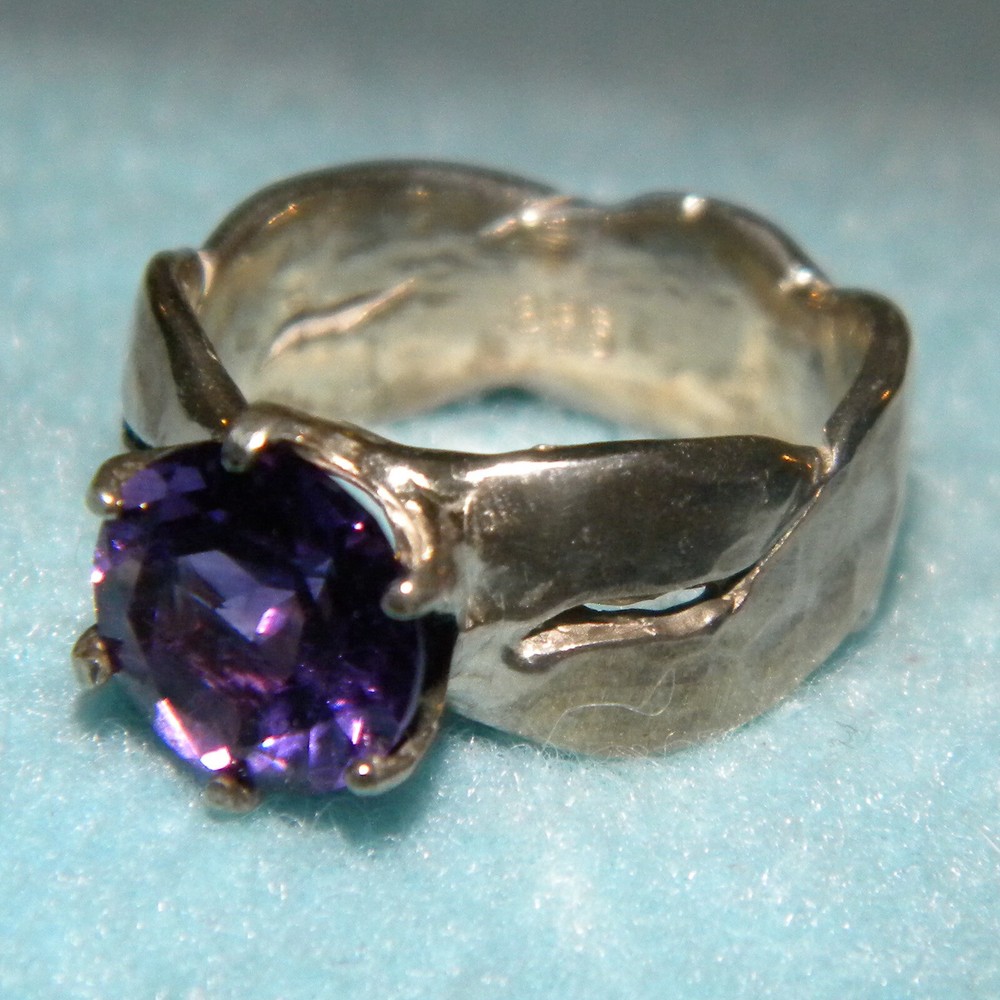 10mm Amethyst Twist ring setting SIZE 7.5 Sterling Silver ring casting 925