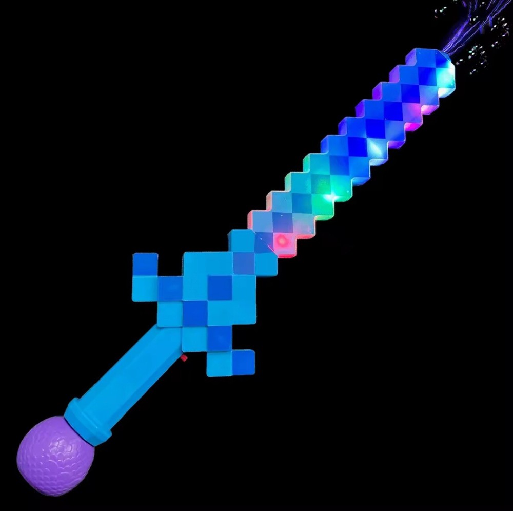 Light Up Bubble Diamond Pixel LED Sword With Sound