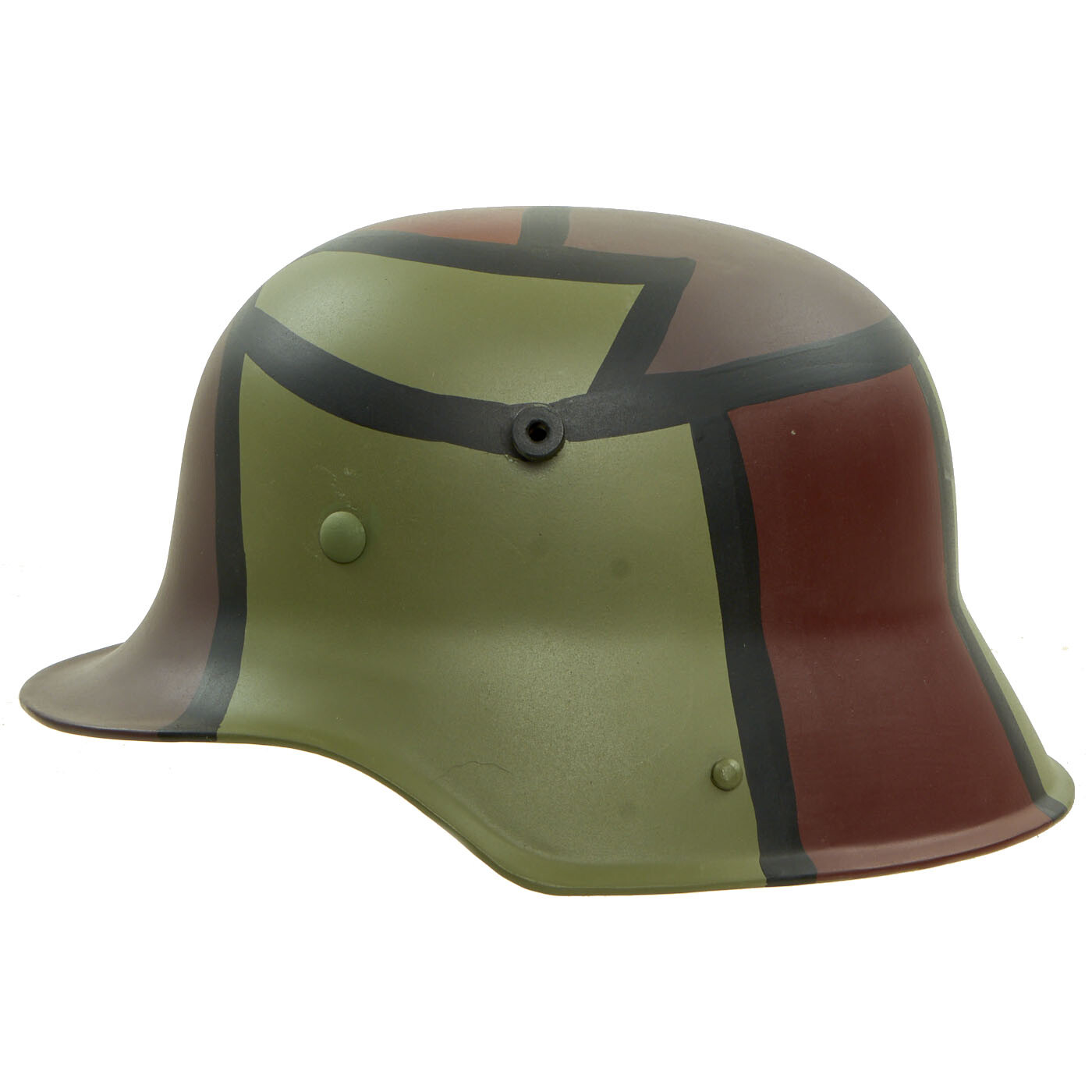 German WWI M16 Stahlhelm Steel Helmet, M-1916, Hand Painted Camouflage