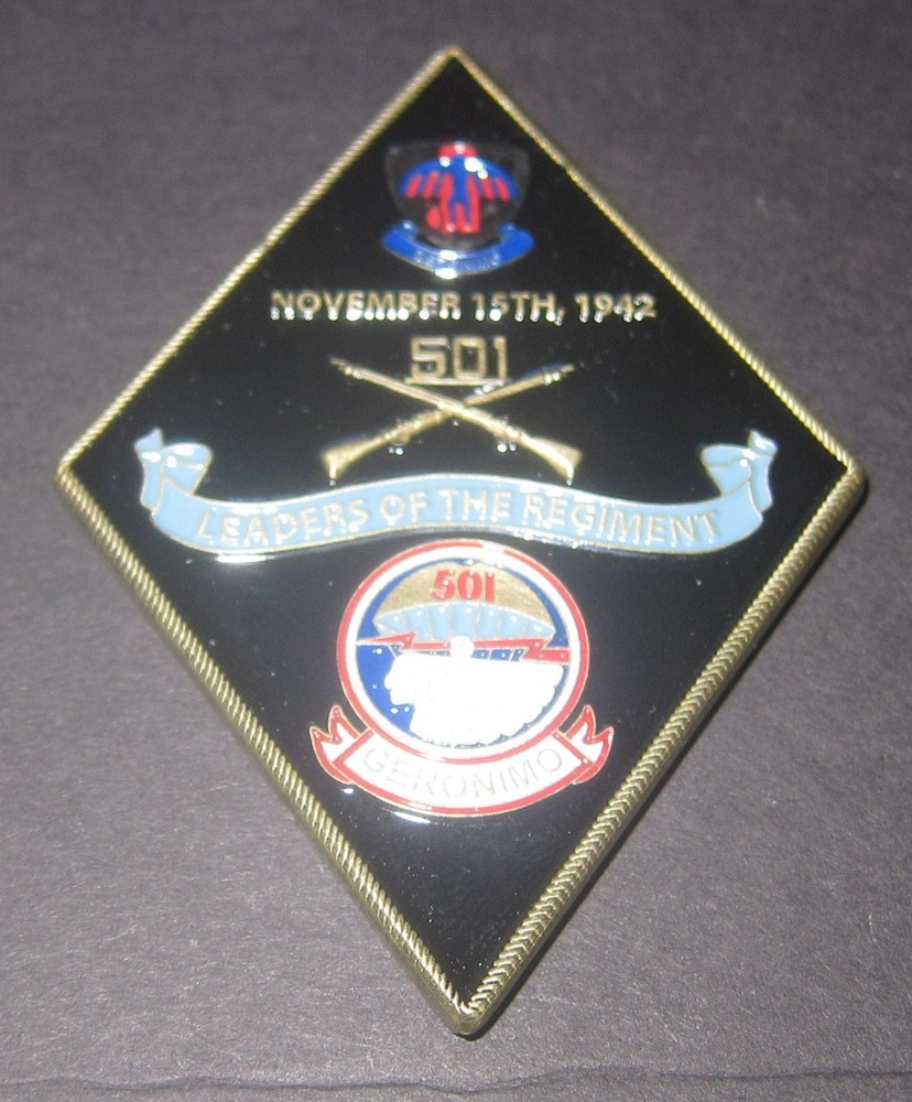 US Army 501st Infantry Regiment "Geronimo" challenge coin