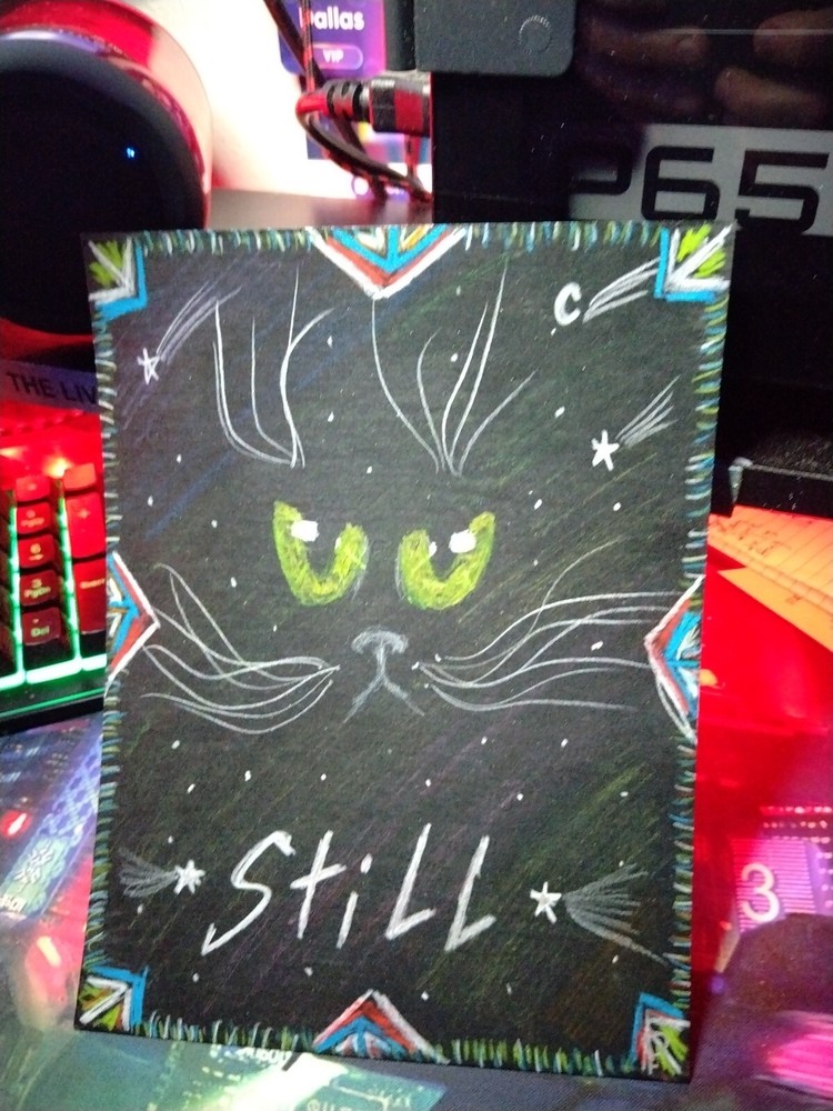 DALLY 🎱 Original pencil drawing Black Cat