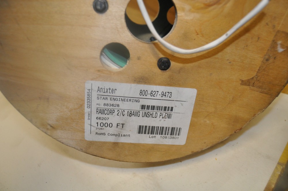 RAMCORP 18/2C 21251 Plenum Stranded UNShielded Security/Alarm Cable CMP 1000ft