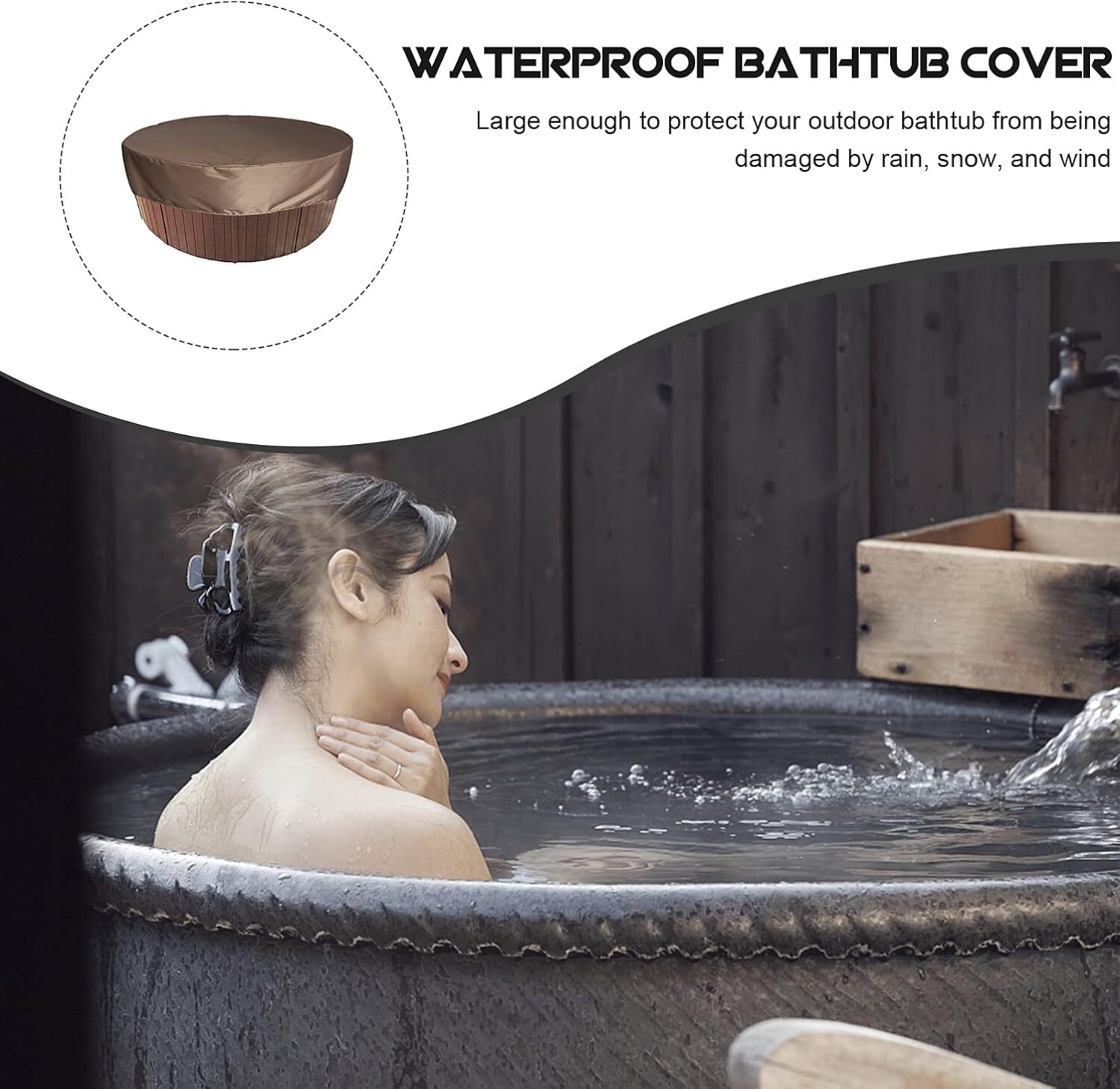 Round Hot Tub Cover Pool Water- Solar Spa Thermal Coffee