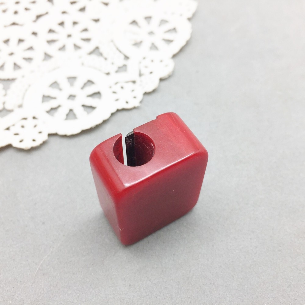 Red Bakelite Pencil Sharpener Hand Held Vintage 1 1/8"x3/4"