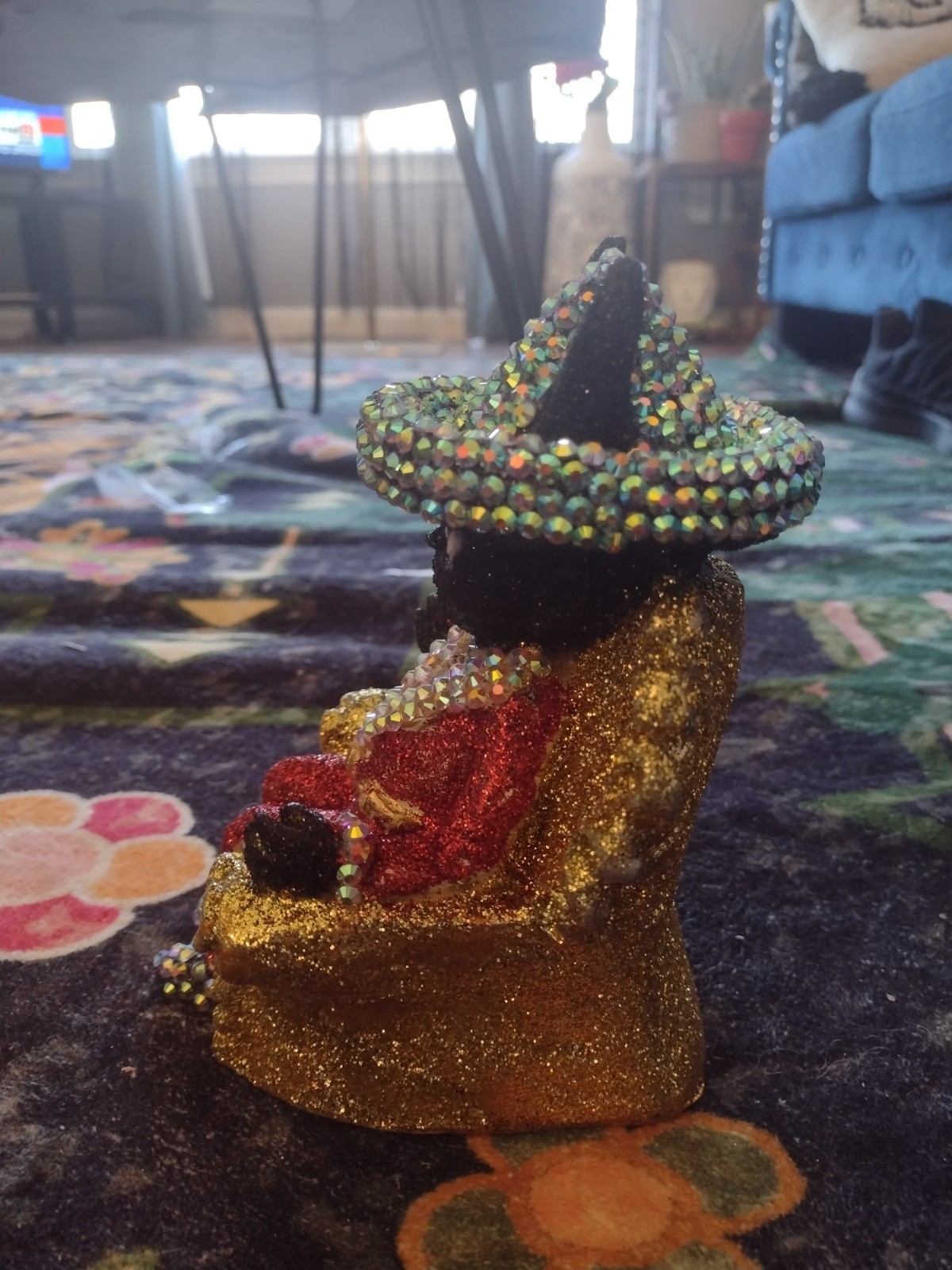 Angelito Negro Handcraft Swarovski Polished Statue Special Edition