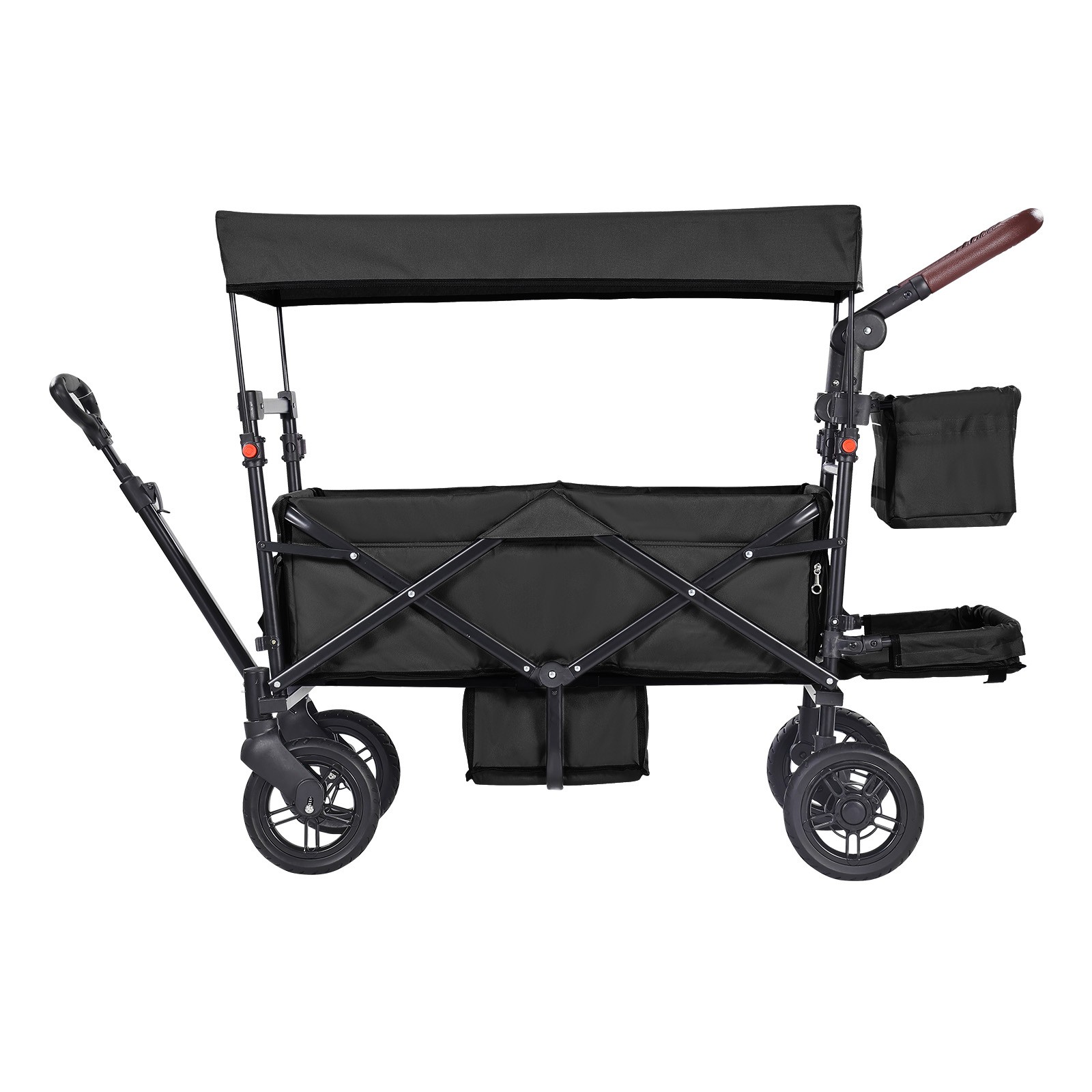Uimoso Double Stroller Collapsible Wagon Stroller for 2 Kids with Canopy Black