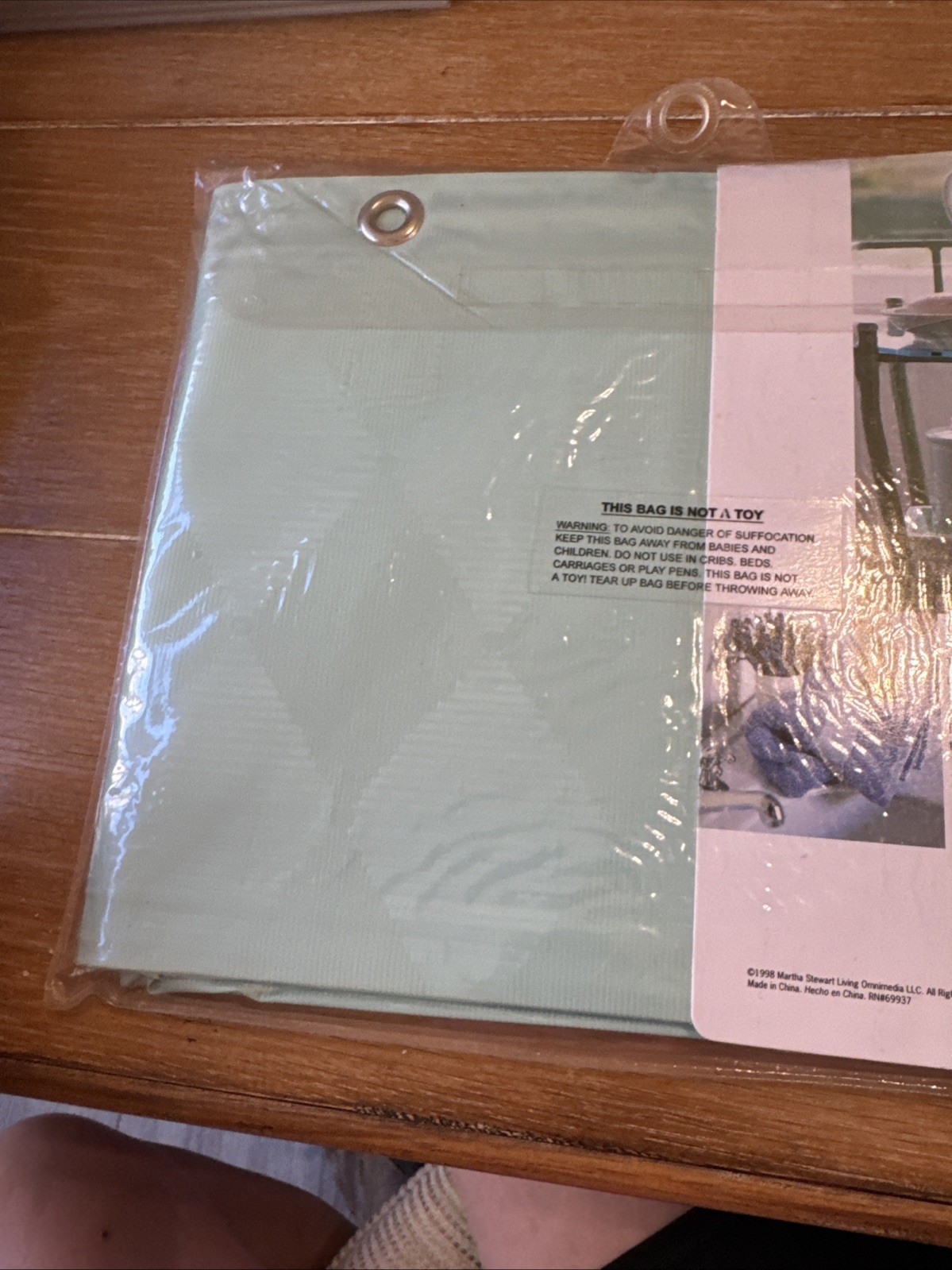 Martha Stewart Everyday Vinyl Shower Curtain Pale Sage 70W X 71L