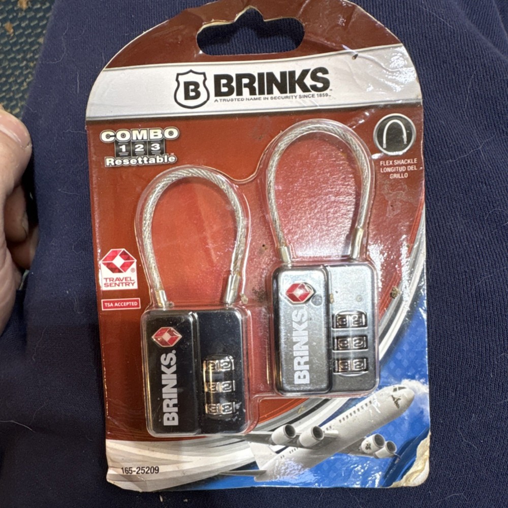 Brinks Resettable Combination TSA Approved Travel Locks 2-Pack Model 165-25209