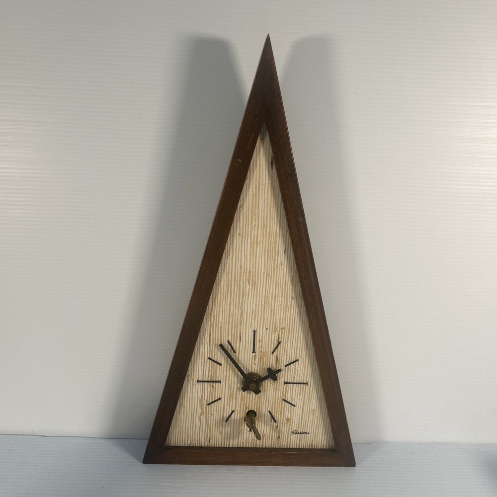 Rare MCM Triangle Sessions Wall Clock Made In Germany. Non-Working.