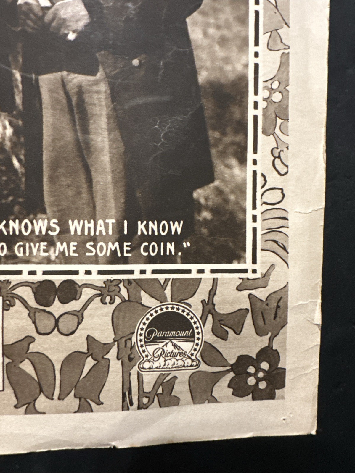 ANTIQUE ART CRAFT PICTURES/ PARAMOUNT Silent Film Movie LOBBY POSTER CARD