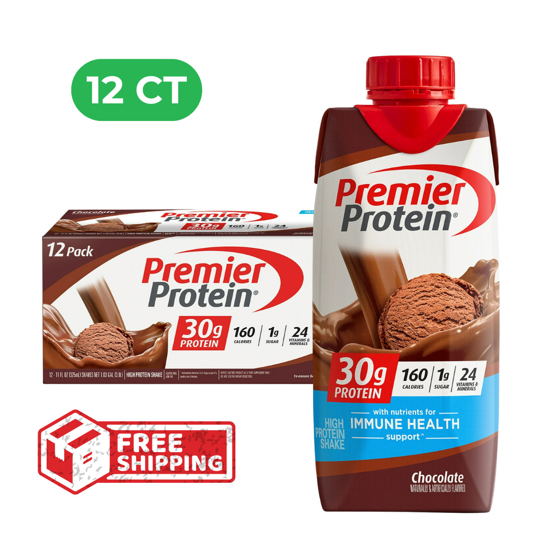 Premier Protein Shake, Chocolate, 30g Protein, 11 fl oz, 12 Ct