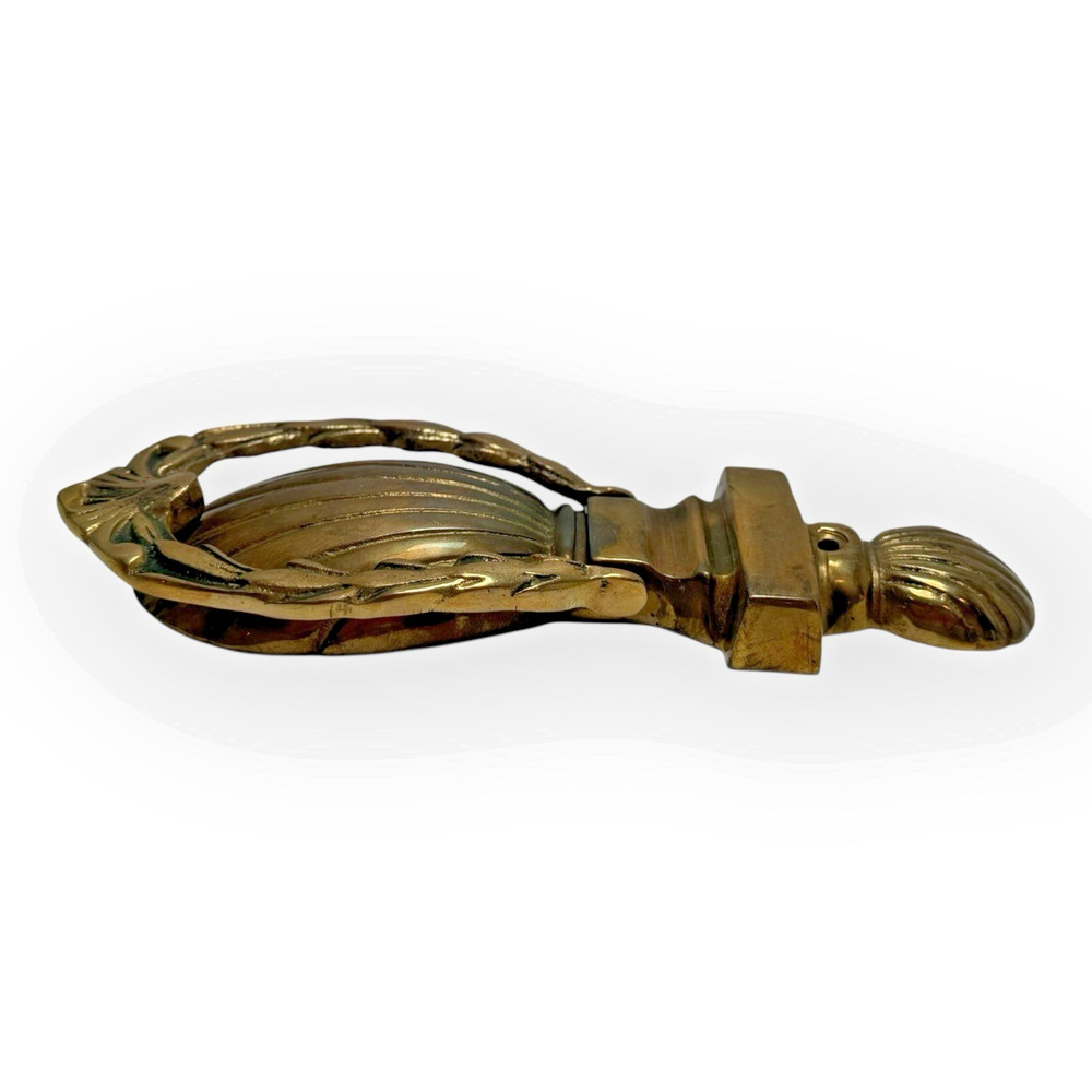 Solid Brass Door Knocker Shell Design Traditional Entry 8.25" Hardware Vintage