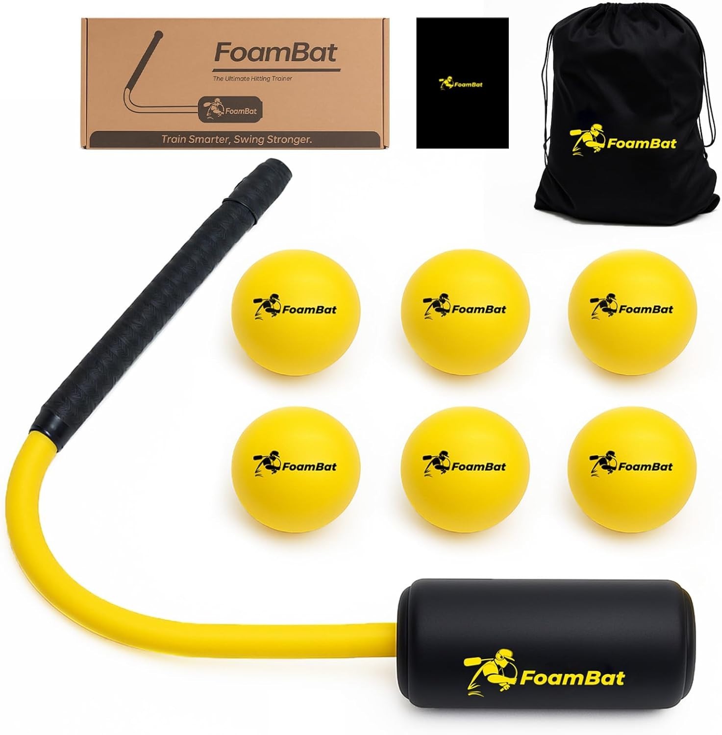Baseball & Softball Rope Swing Trainer - Innovative High-Density Foam Bat Design