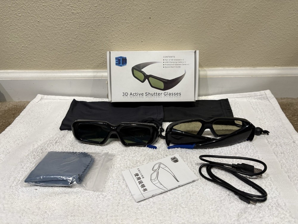 2x 3D Glasses 3D TV Eyewear Active Shutter