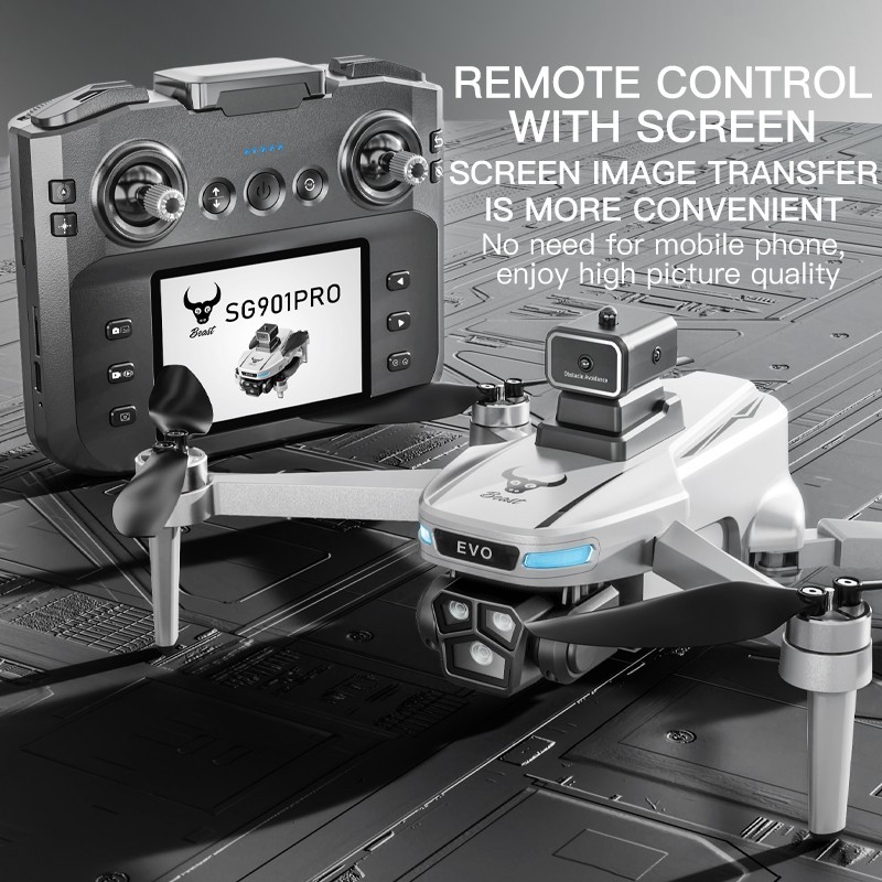 ZLL SG901 Pro Drone 3.5" Screen FPV 4K Dual Camera Obstacle Avoidance Quadcopter