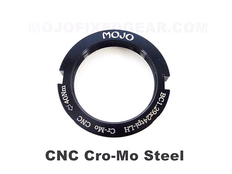 MOJO Fixed Gear Lockring - CNC ANODIZED Cro-Mo TRACK LOCK RING BLOCK - BLACK