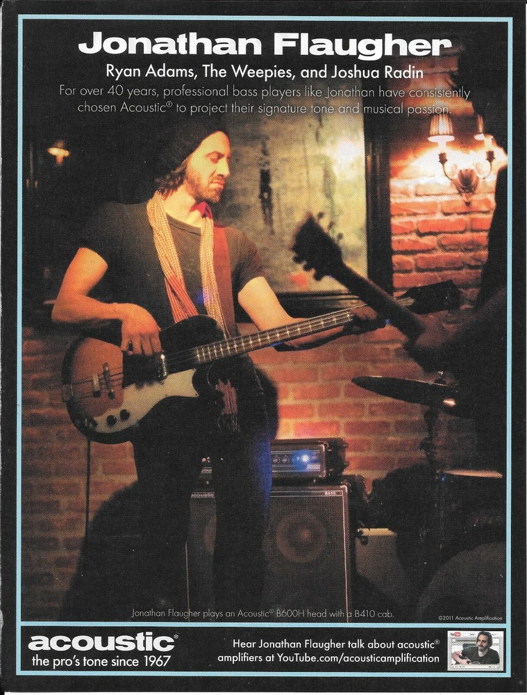 ACOUSTIC AMPS - JONATHAN FLAUGHER  - 2011 Print Advertisement