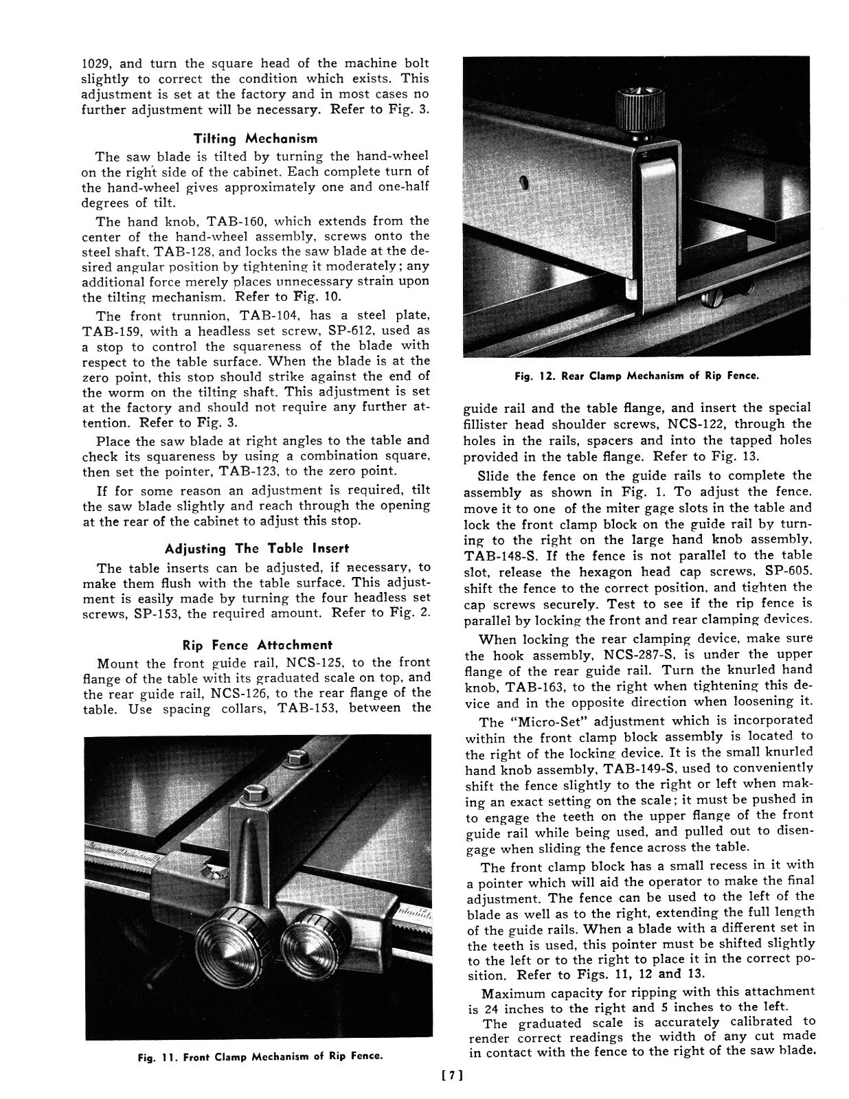Delta Homecraft 34-500 8" Table Saw Instructions & Parts List Manual #1931