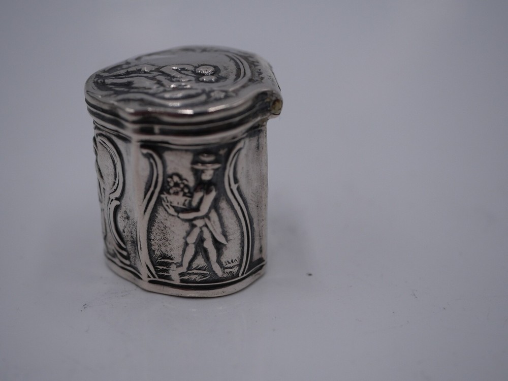 SOLID SILVER PILL BOX COUNTRY_BAS DUTCH SILVER EPOCH 18 EME