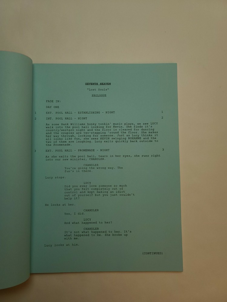 7TH HEAVEN / Brenda Hampton 2002 TV Script, Mackenzie Rosman "Lost Souls"