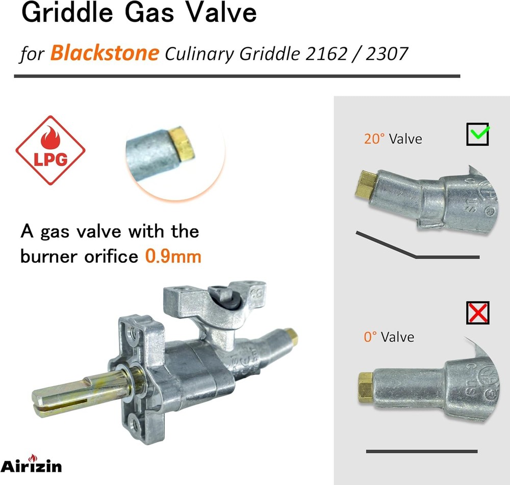 Griddle Burner Valve Replacement for Blackstone 36" Culinary 2307 Griddle Valve