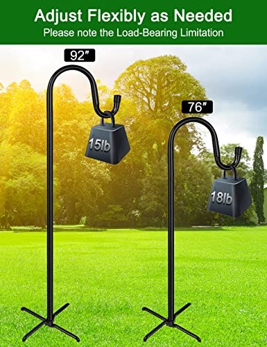 Shepherd-Hooks Adjustable for Bird-Feeder Lantern Plant-Hook 76 INCH A-2 Pack