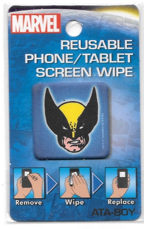 Marvel Comics Wolverine Head Image Reusable Phone/Tablet Screen Wipe NEW UNUSED