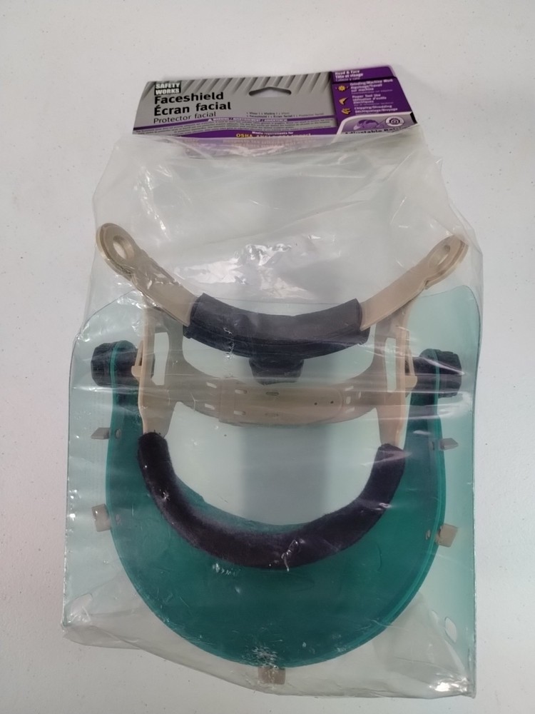 Safety Works 10103487 Headgear with Faceshield, Adjustable Headgear