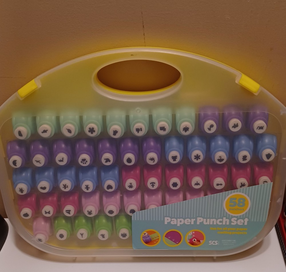 Scrapbook Paper Punch Set -58pc Mini Set & Case