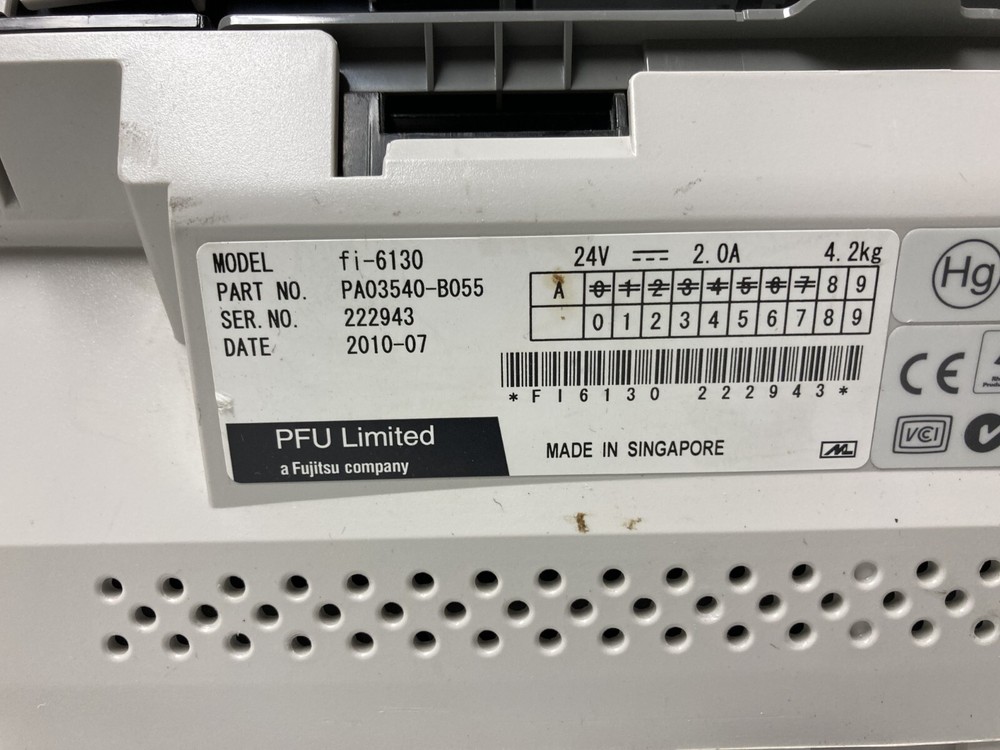 Fujitsu fi-6130 Color Duplex Document Image Scanner w/ Power Supply& USB