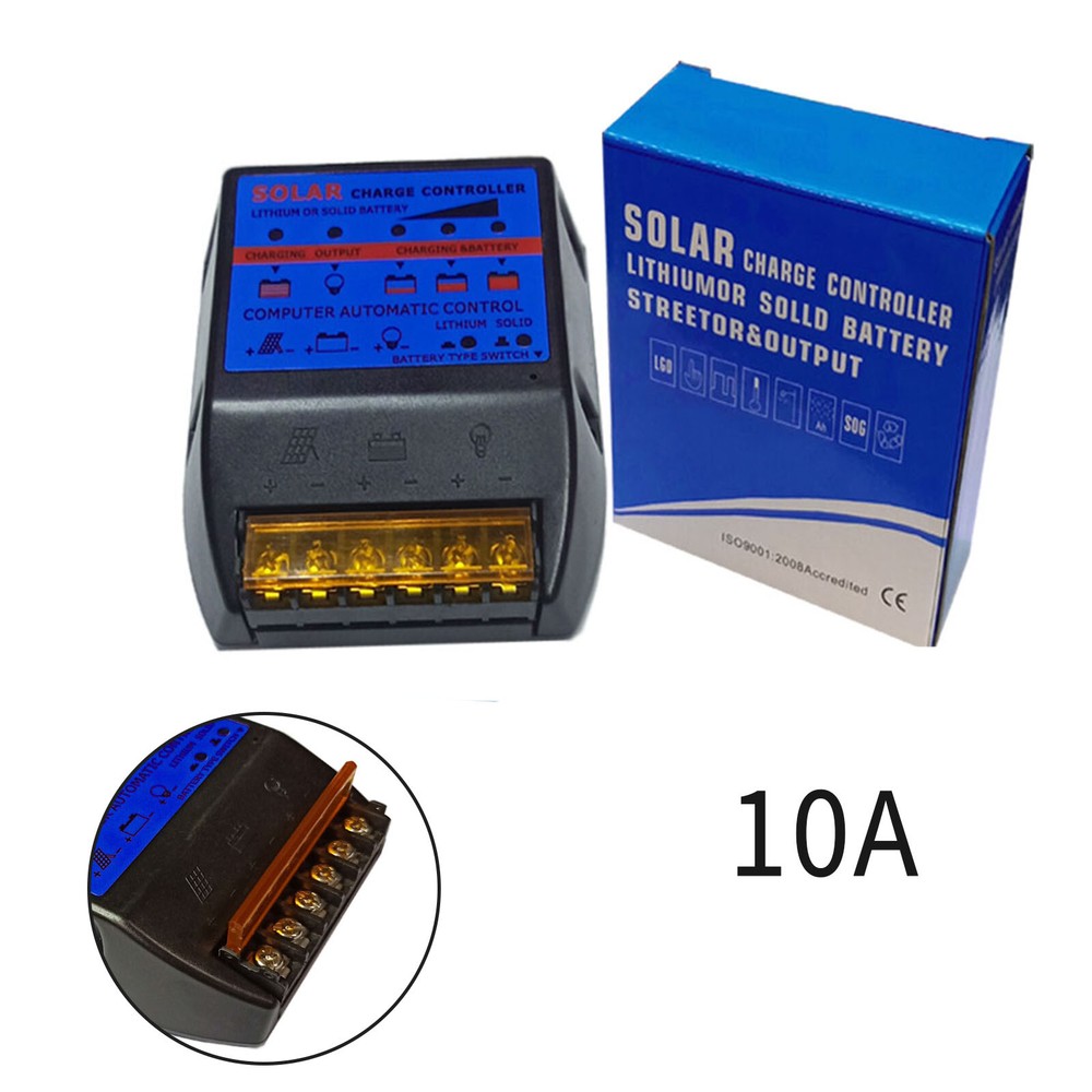 Solar Photovoltaic Charge Controller 10A 12V Solar Panel Battery Controller Blue
