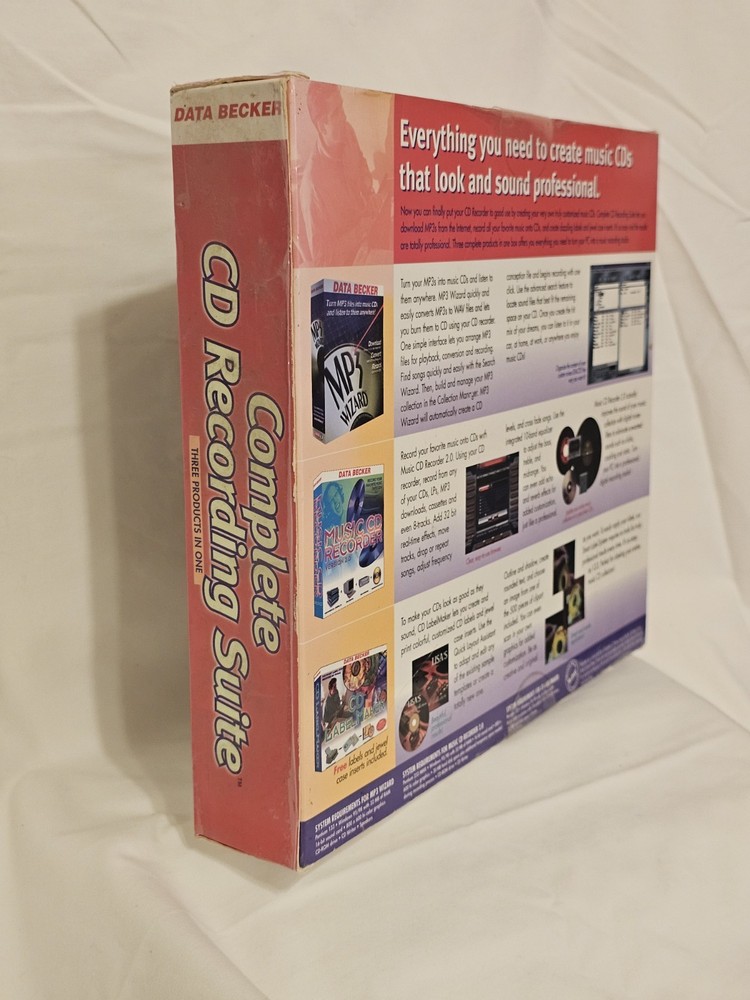 Data Becker Complete CD Recording Suite 3 Products In 1 Create Music CDs
