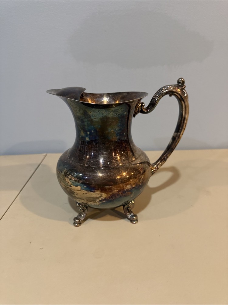 Wm Rogers Water Pitcher Beverage Server Silverplate Footed, International