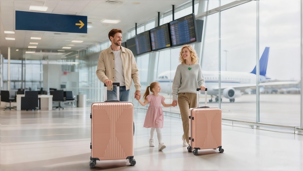 Rose Gold 28" PP Trolley Case, Non-TSA Lock, Single Suitcase Polypropylene