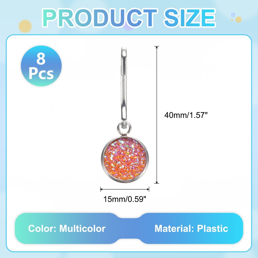 8Pcs Zipper Pulls Charm, Zipper Pull Replacement (Multicolor)