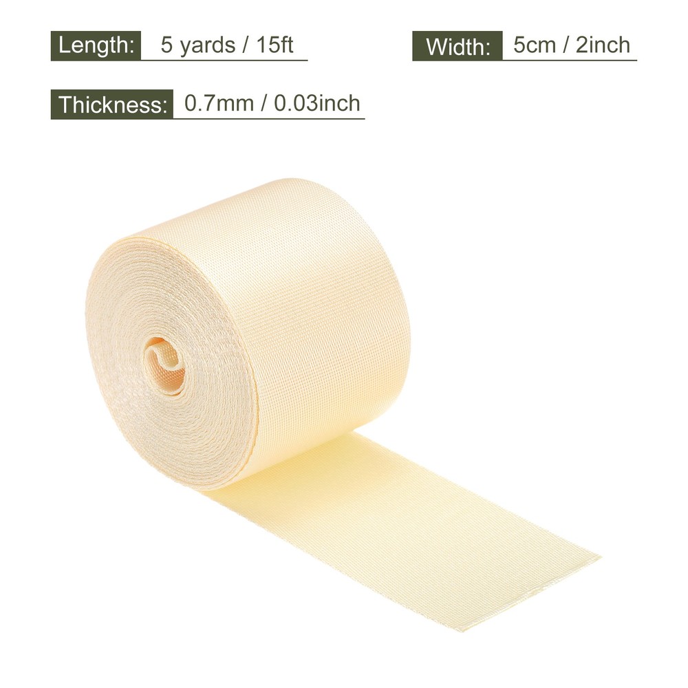Flat Nylon Webbing Strap 2 Inch 5 Yards Silver for Backpack