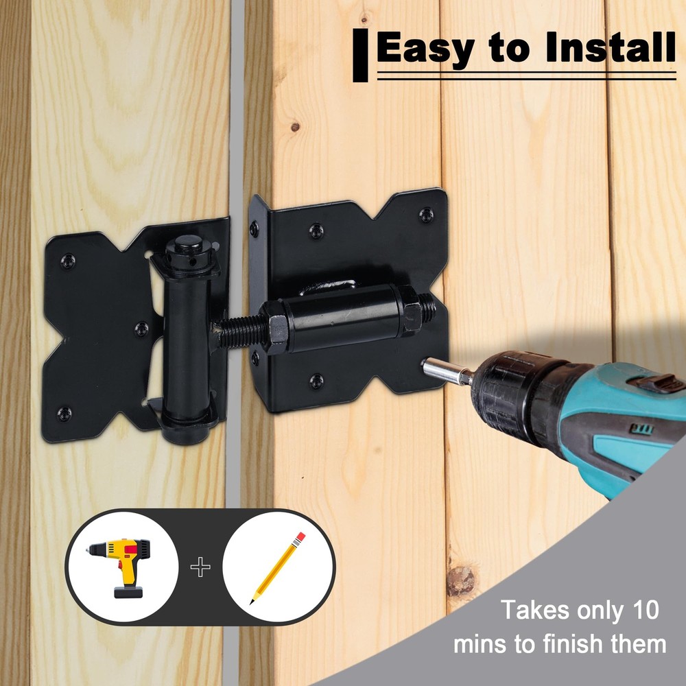Black 90 Degree Adjustable Self Closing Hardware Hinges for