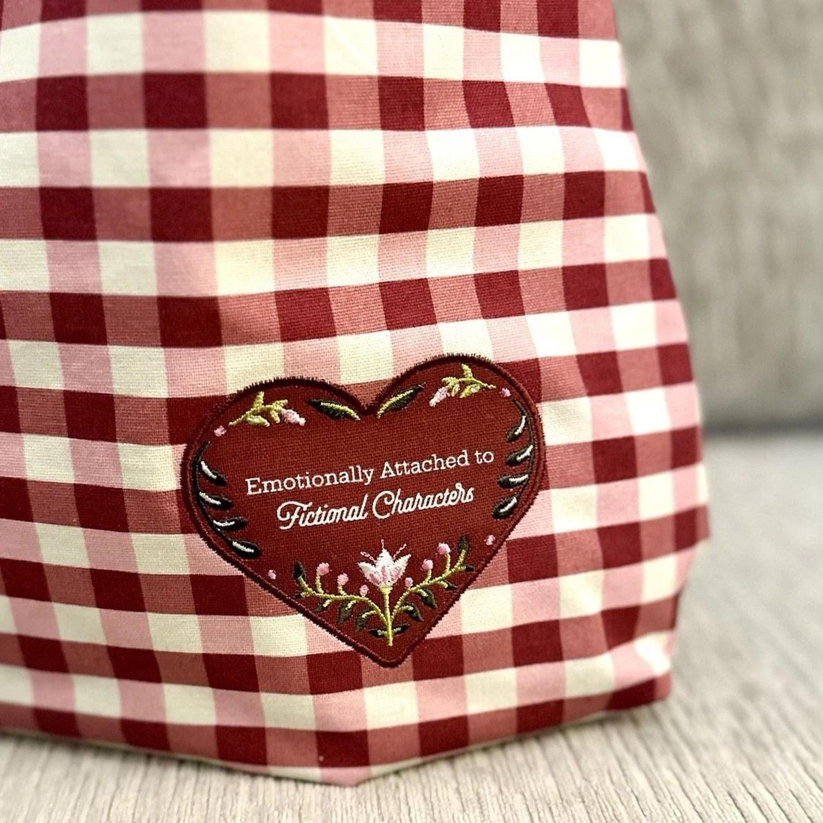 Barnes & Noble Valentine’s Day Book Tote Bag NEW With Tags 2026 Red White Check