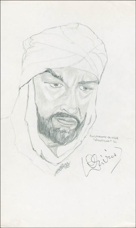LAURENCE OLIVIER - ORIGINAL ART SIGNED
