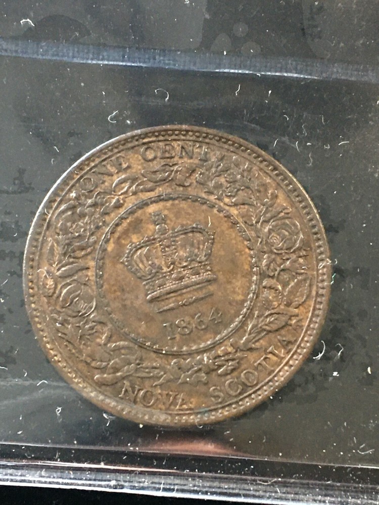 1864 ICCS Graded Nova Scotia, One Cent, **AU-55**
