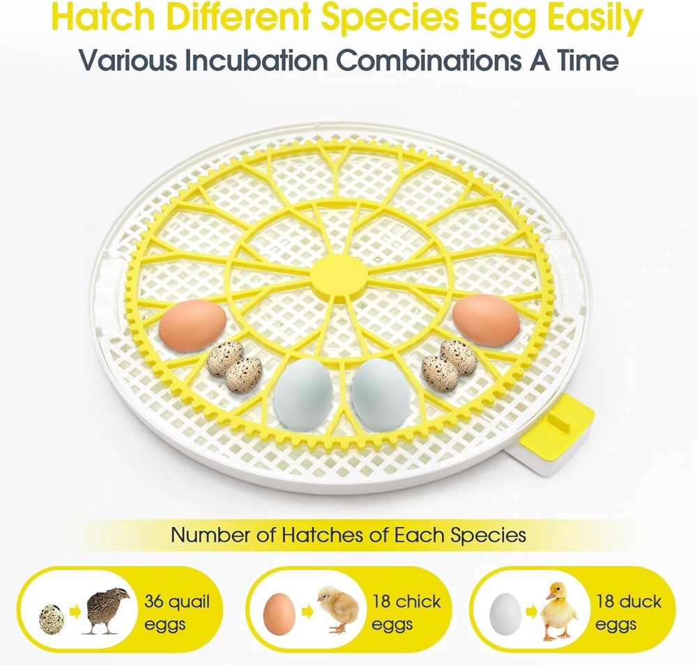 18 Egg Incubator for Hatching Eggs Chick Automatic Turning &Stop, Egg Candler