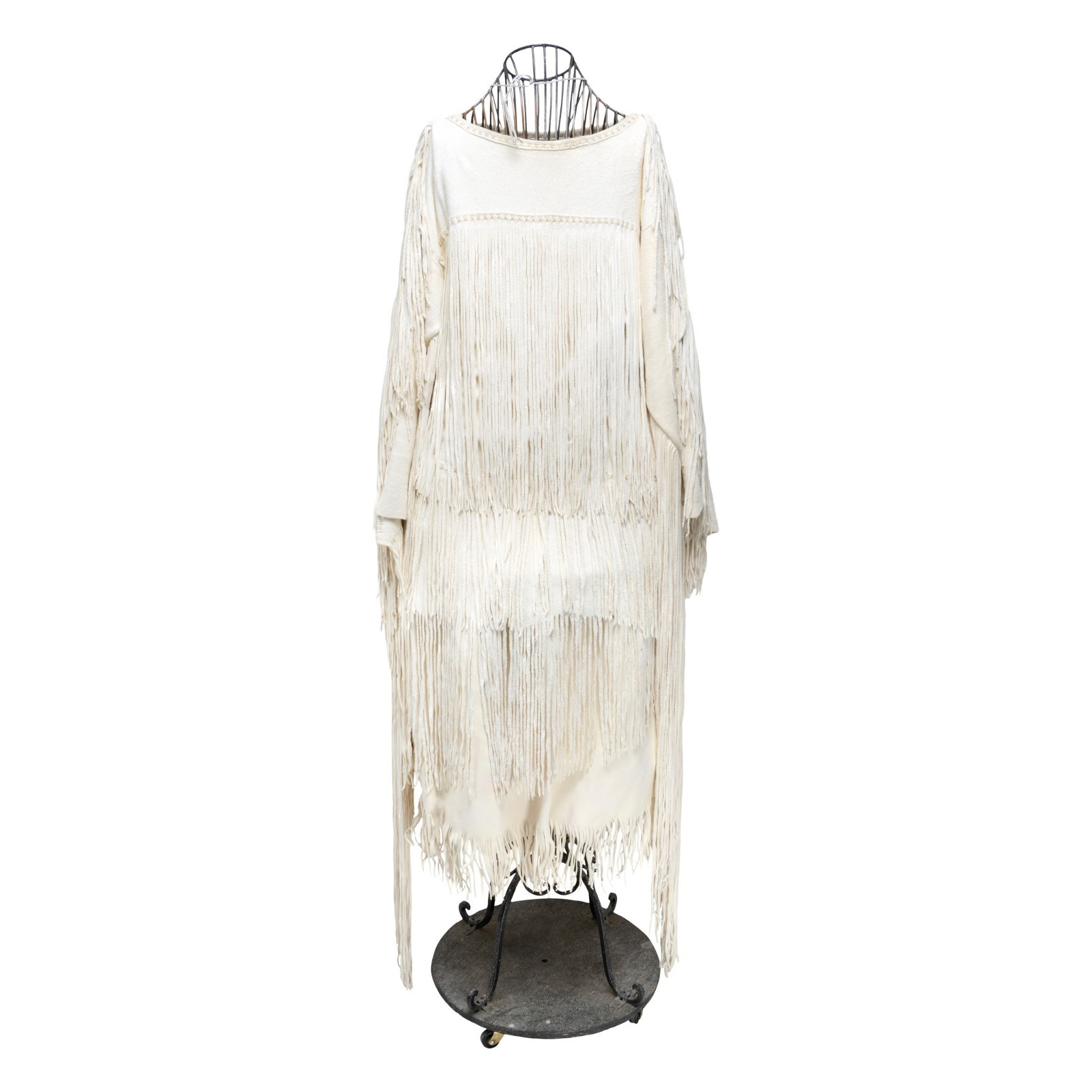Puyallup White Deer Skin Dress and Moccasins