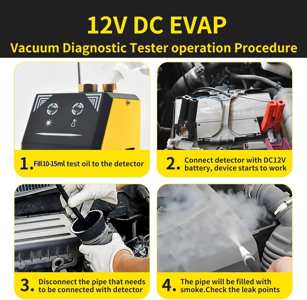 Auto EVAP Smoke Machine Leakage Detection Tester Pipe Vacuum System Diagnostic