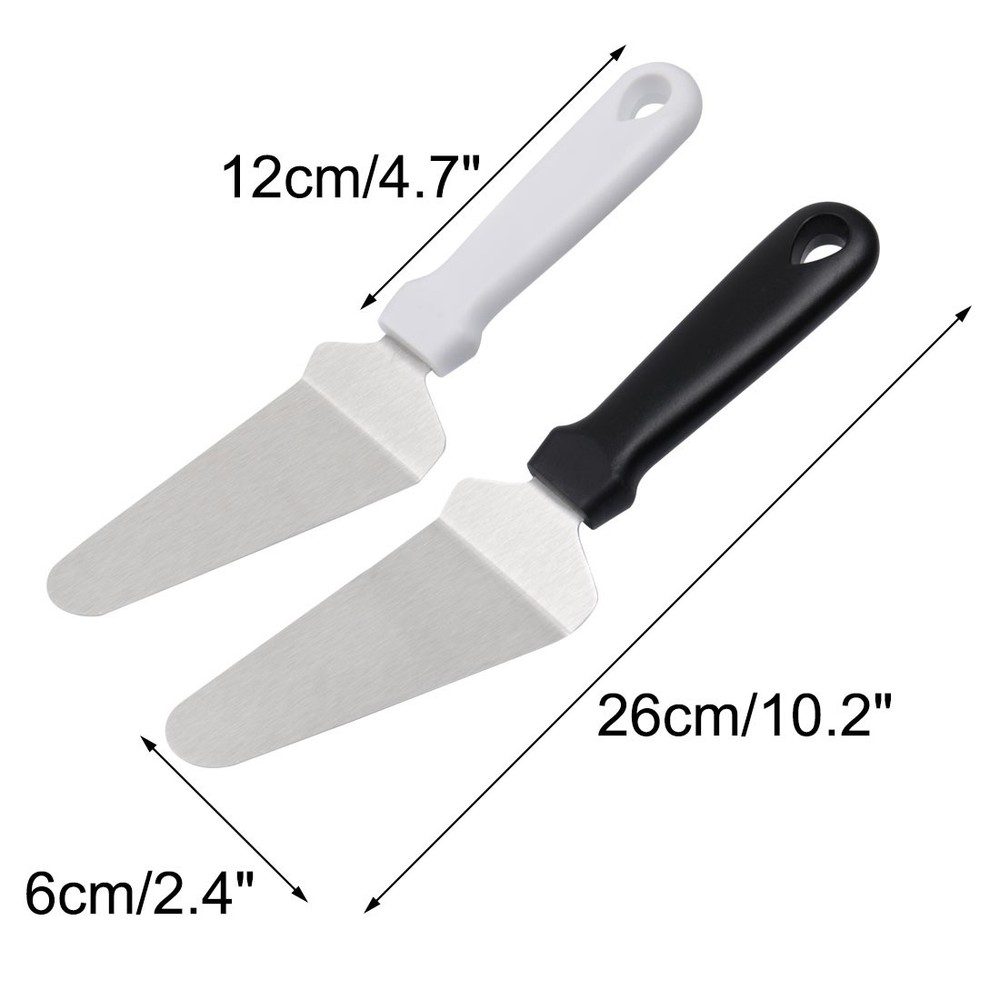 2pcs Pie Server Cake Pizza Spatula Cutter Wedding Party Serving White+Black