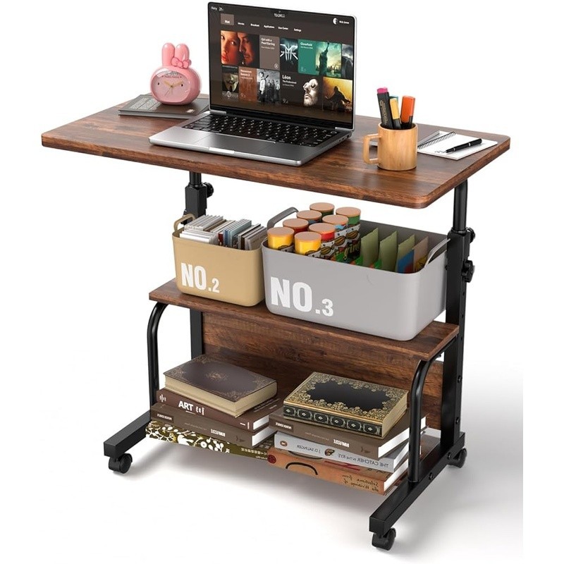 Multifunctional Adjustable Height Desk W/ 3 Layer Storage Office & Gaming New