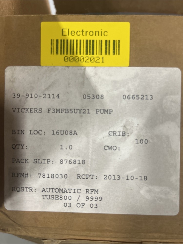 FluiDyne F3MFB5UY21 PUMP