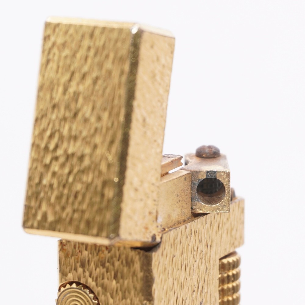 Dunhill Roller Gas Lighter Gold Sand Pattern-Ultrasonically cleaned_Working