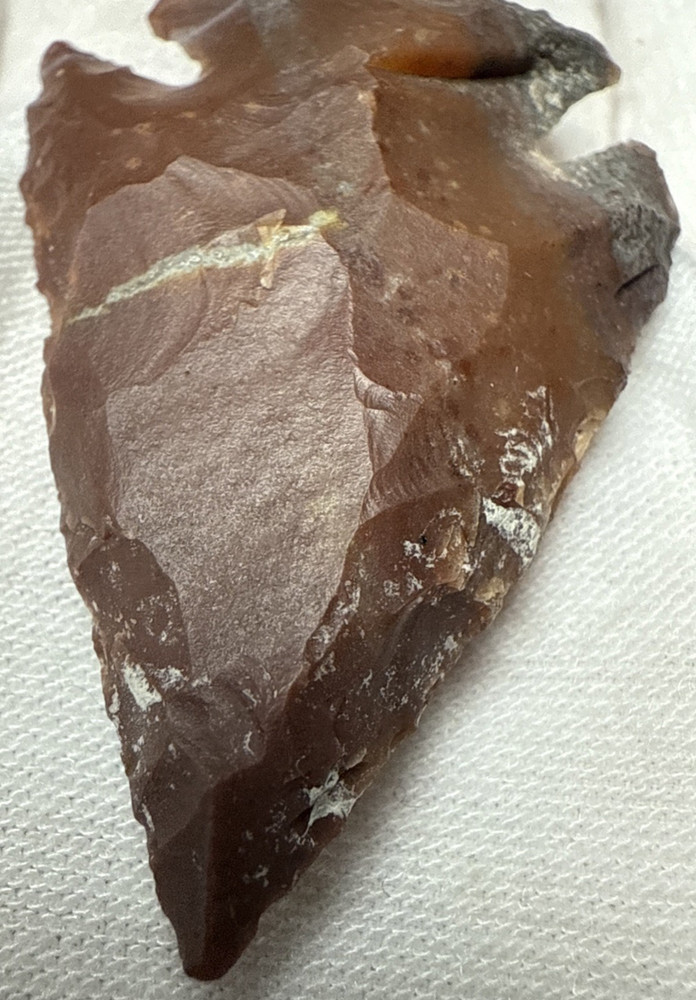 Chert Flint Serrated Edge Brown Gray Arrowhead