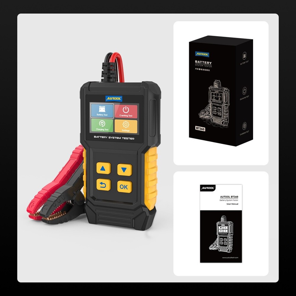 Car Battery Tester 12V 24V Battery Load Test Charging Cranking System Analyzer