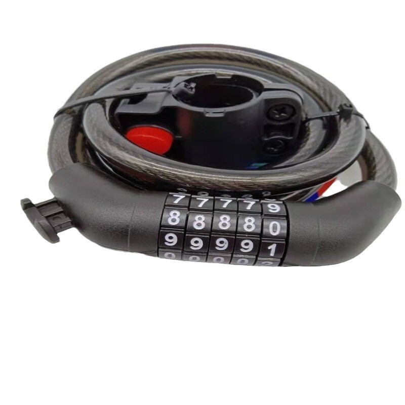 Bicycle Lock 5 Digit Combination 4Feet Cable Anti Theft Cable Lock Electric Bike